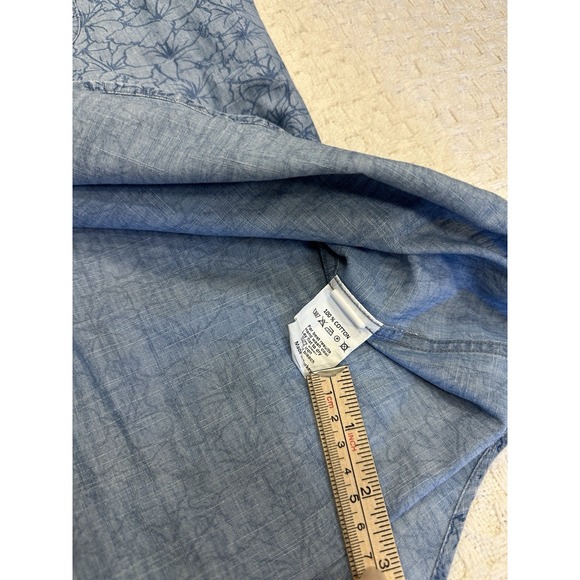 Peter Millar Crown Crafted Shirt Mens L Short Sleeve Blue Floral Button Up EUC - Picture 8 of 12